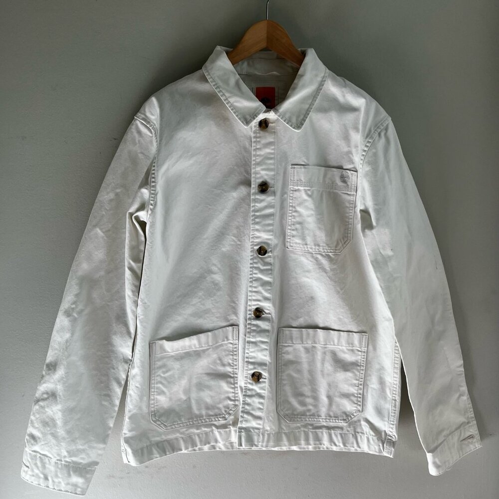 Timberland White Canvas Chore Jacket – 100% Cotton Workwear -  Size M